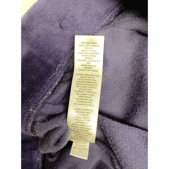 Zenergy by Chicos Women Velvet Pant Size 3 Reg L Plum Purple Straight Pull On - Picture 6 of 6